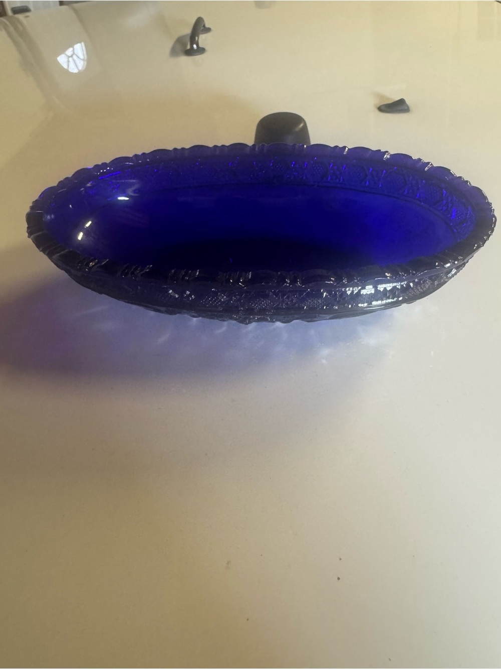Cobalt Blue Decorative Glass Bowl - Home Accents